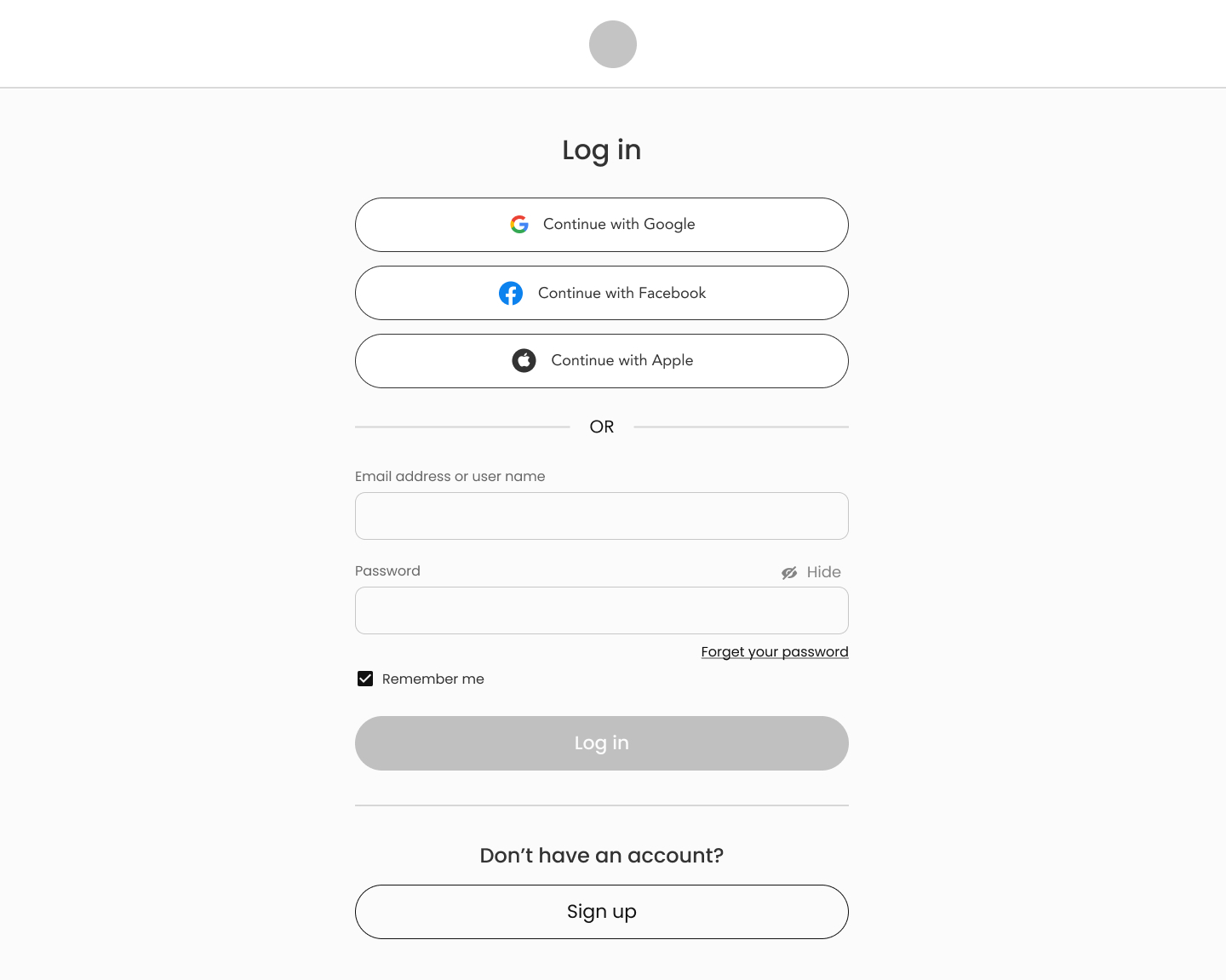 Clean and Minimal Login Interface with Social Options