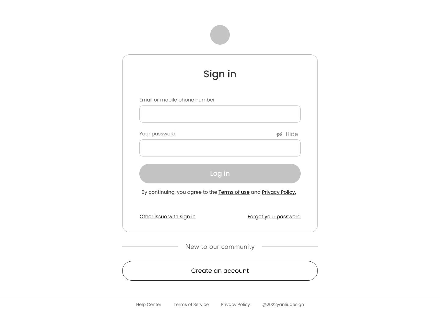 Minimalistic Sign-In Page with Clean Interface Design